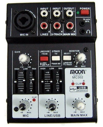 Consola Moon Mc302 De 3 Canales Con Salida Usb Para Pc Y Rca 0