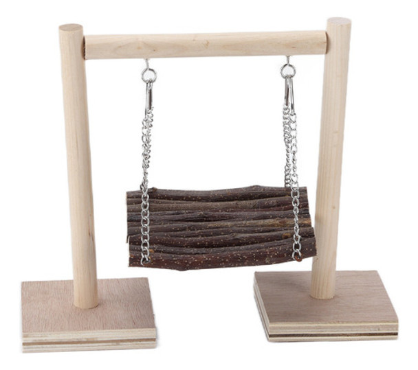Balanço De Madeira Ajustável Hamster Swing Com Corrente Susp 0