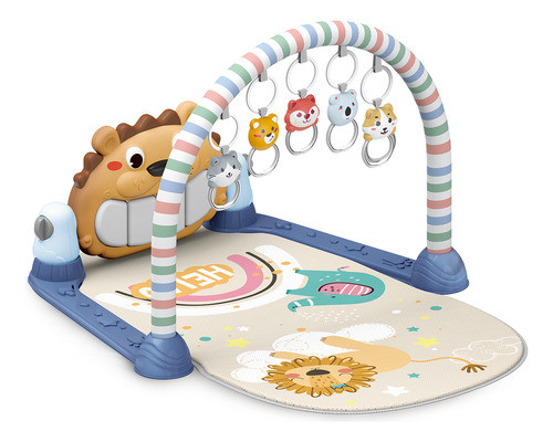 Tapete De Atividades Bebê Piano Musical Lion Azul Maxi Baby 0