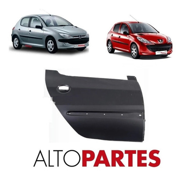 Panel Puerta Trasero Peugeot 206 / 207 5 Puertas Derecho 0 Panel Puerta Trasero Peugeot 206 / 207 5 Puertas Derecho 0