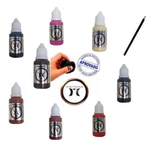 3 Pigmento  Marilyn 15ml + 10 Agulhas Universal Com Ponteira 0