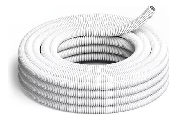 Caño Corrugado Semipesado 1 1/4  Blanco Pvc Rollo X 25 Mts 0