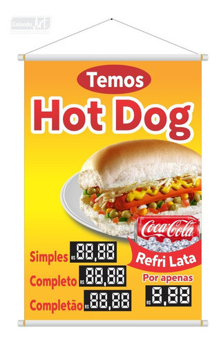 Banner Temos Hot Dog 70x50cm 0