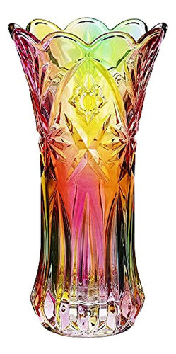 Jarrón De Cristal, Jarrón Engrosado Con Forma De Cola De Fén 0