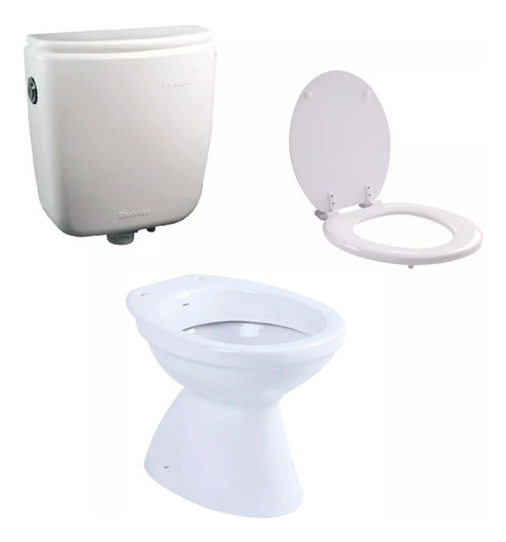 Inodoro Roca Italiana + Mochila Codo Pvc + Tapa Inodoro Pvc 0