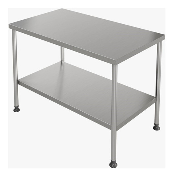 Mesa Ligth Centro Prateleira Inferior Aço Inox  1,00x70x90cm 0