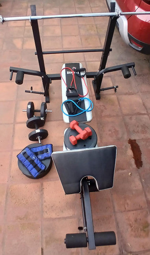 Banco De Pecho Multifunción - Barra 1.5mts Y 45 Kg!!! 0