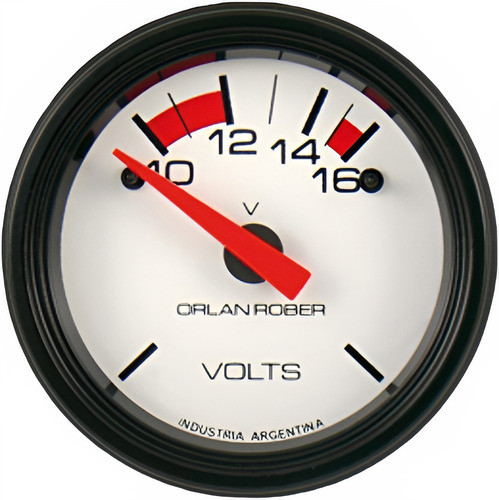 Instrumento Medidor Voltimetro 424h12 Clásico Blanco 12volt 0