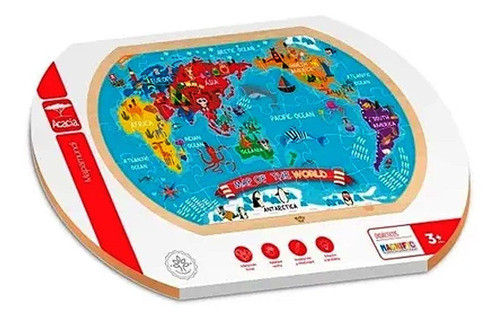 Juego De Mesa Puzzle Rompecabezas Mapamundi Multicolor 0