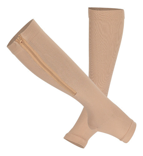 Meias De Compressão Elástica 2pcs Meias De Suporte Com Zíper 0