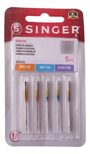 Kit Agujas Singer 2045 P/ Tela Elástica O Delicadas 0