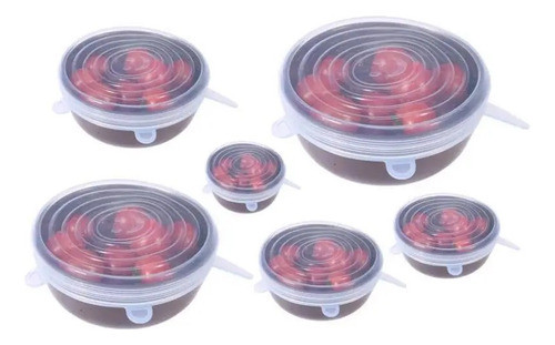 Tapas De Silicona Reutilizables X6 Cocina Frutas Verduras 0