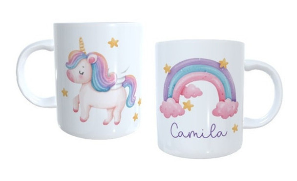Taza De Plastico Unicornios Personalizada, Sublimada!! 0