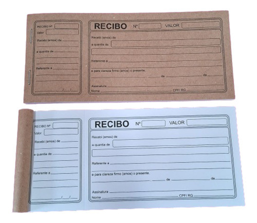 10 Blocos Recibo Comercial Com Canhoto 100 Folhas 0