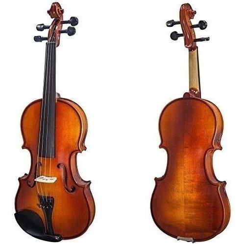 Violin Ajustado De Ebano De Madera Maciza De 1/2 Tamaño Con 0