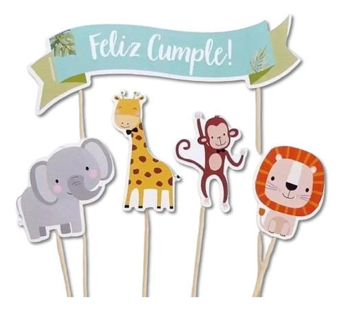 Adorno Para Torta Animales De La Selva Peppa Pig Y Mas 0