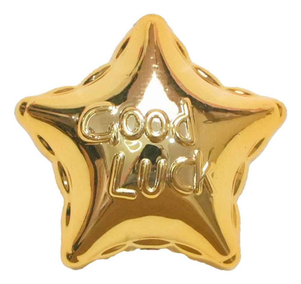 8pçs Entremeio Estrela Good Luck Cor Metálica 25x16mm 0