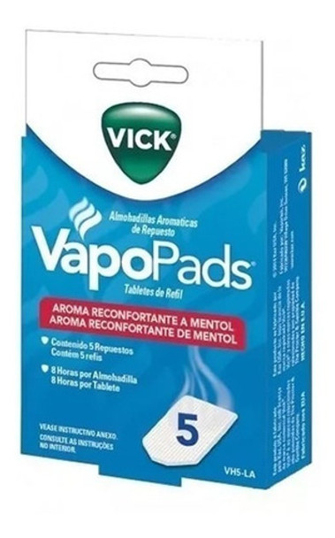 Vapopads 5 Repuestos Almohadillas Vick Vh5la Aroma Mentol 0
