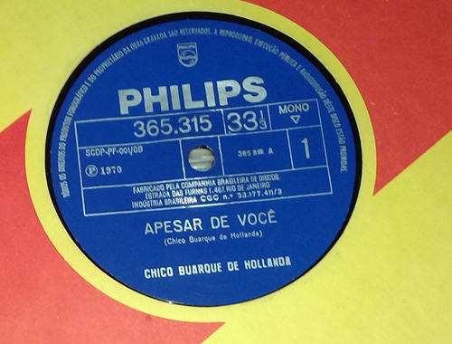 Chico Buarque Desalento / Apesar De Voce Simple / Kktus 0