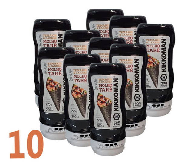 10 Molhos Tarê Kikkoman 200ml Em Squeeze Sushi Temakis 0