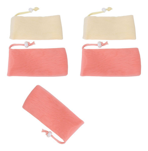 5 Peças De Bolsa De Sabonete De Malha Esfoliante Soap Saver 0