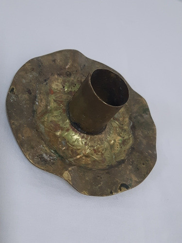 Porta Velas Antiguo De Bronce Pequeño 0