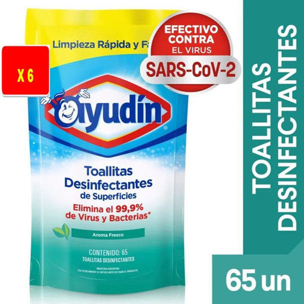 Toallitas Desinfectantes Ayudin - Fragancia Menta X 6 Uni. 0 Toallitas Desinfectantes Ayudin - Fragancia Menta X 6 Uni. 0