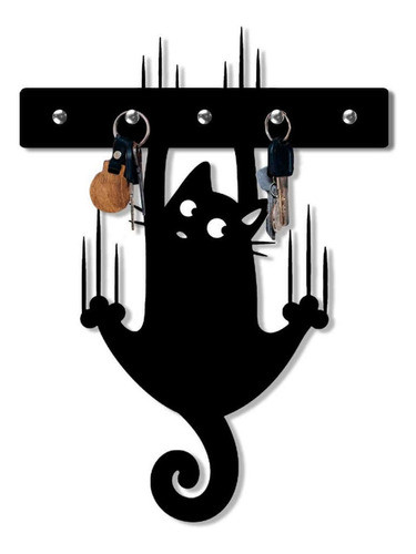 Porta Chaves Modelo 5 Pinos Gato Caindo Parede 0