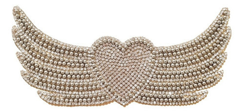 Aplique Termoadhesivo Corazon Con Alas Strass Diseño Unico 0