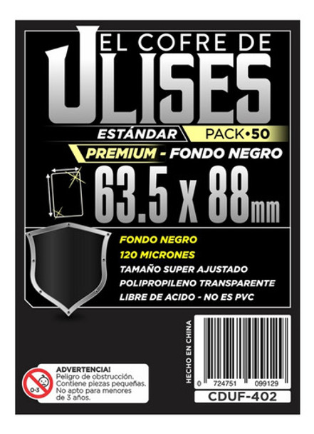 Fundas Folios Cartas Black Premium Standard 63.5x88 Mm 50u 0