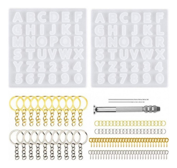 125pcs Alfabeto Silicone Resina Moldes Para Chaveiro Diy 0