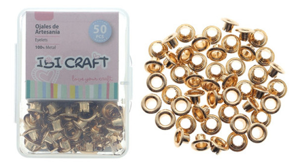 Ojalillos Metalicos Ibi Craft 50 Unidades 4.5mm Oro 0