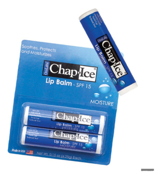 Protetor Labial Chap Ice Lip Balm Com 2 Unidades Importado 0