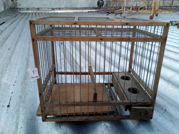 N.9- Jaula Para Pajaro En Madera 20,4 X 14,2 X 17,5 Alto 0
