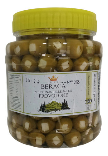 Aceitunas Rellenas Con Queso Provolone Premium Beraca X 1kg. 0