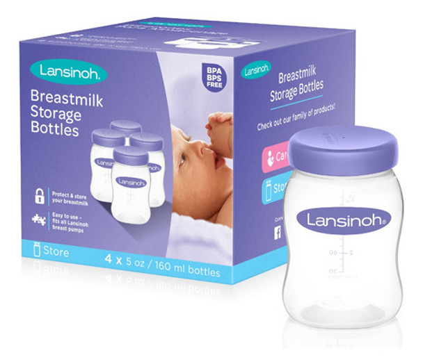 Botellas Almacenadoras De Leche 160ml X4 Lansinoh 0