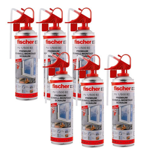 Espuma Poliuretano Expandido Fischer 500 Ml X6 Sellador 0