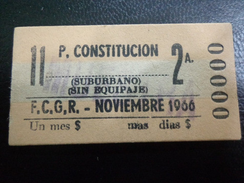 Boleto De Ferrocarril Roca Año 1966 0