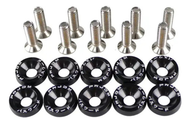 Arandelas Anodizada Con Tornillos M6 X 10 Negro 0