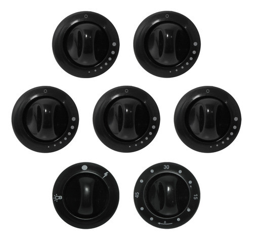 7 Perillas Domec Negras Con Timer Y Chispero 0