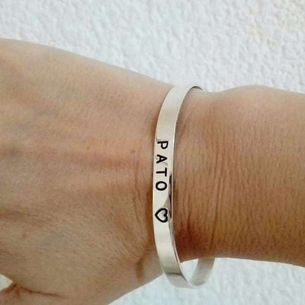 Pulsera Esclava Pinza Plata 6mm Madre Hijo Grabado Gratis!!! 0