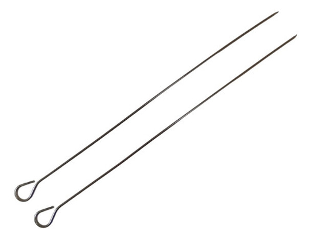 X2 Pinche Brochette Espada Parrilla Asado 40cm Acero Cromado 0