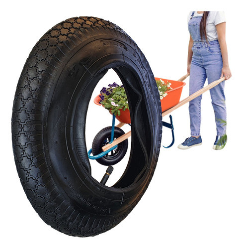 Pneu Para Carriola Carrinho De Mão 3.25-8 +câmara De Ar Novo 0