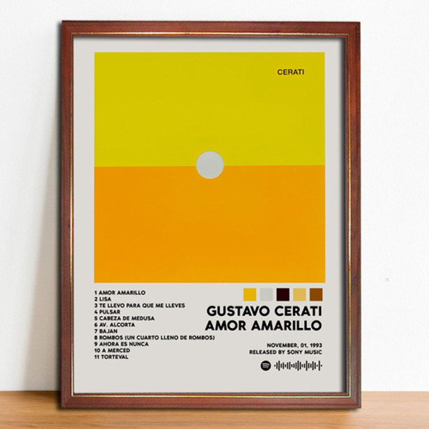 Gustavo Cerati Poster Album Amor Amarillo En Cuadro 0
