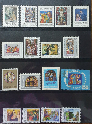 60 Estampillas Diferentes Tema Navidad - Usadas 0