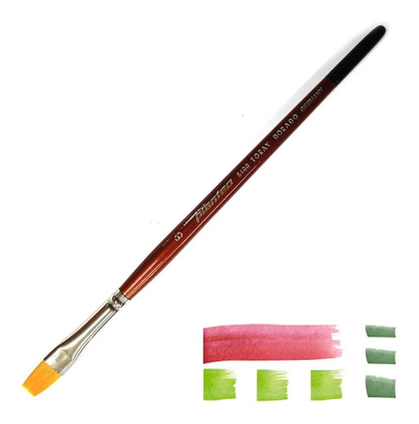 Pincel Chato Plantec Toray 8400 Pelo Fibra Sint. Dorada N8 0 Pincel Chato Plantec Toray 8400 Pelo Fibra Sint. Dorada N8 0