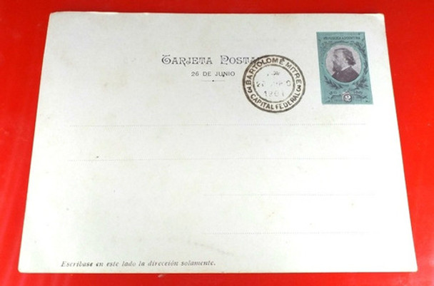 Tarjeta Postal Argentina 2 Centavos 1901 Acorazado Belgrano 0