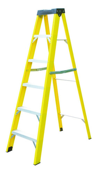Escalera Plegable Fibra De Vidrio 156 Cm 150 Kg 6 Peldaños 0