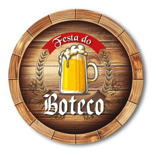 Festa De Boteco - Painel Sublimado Redondo + Suporte 0