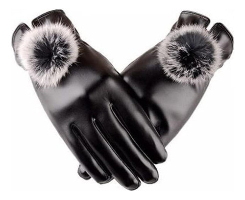 Guantes Sjdofu Para Mujer Guantes Cálidos De Cuero Pu De De 0